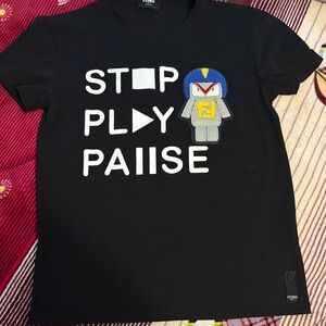 FENDI Kids STOP PLAY PAUSE Tee